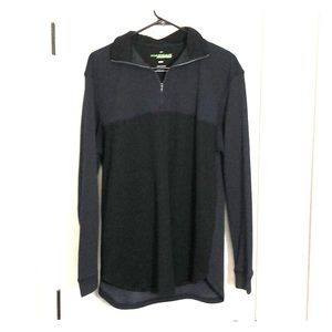 Haggar in motion pullover M half zip navy black